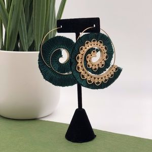 STYLISH SPIRAL TASSEL HOOP EARRINGS